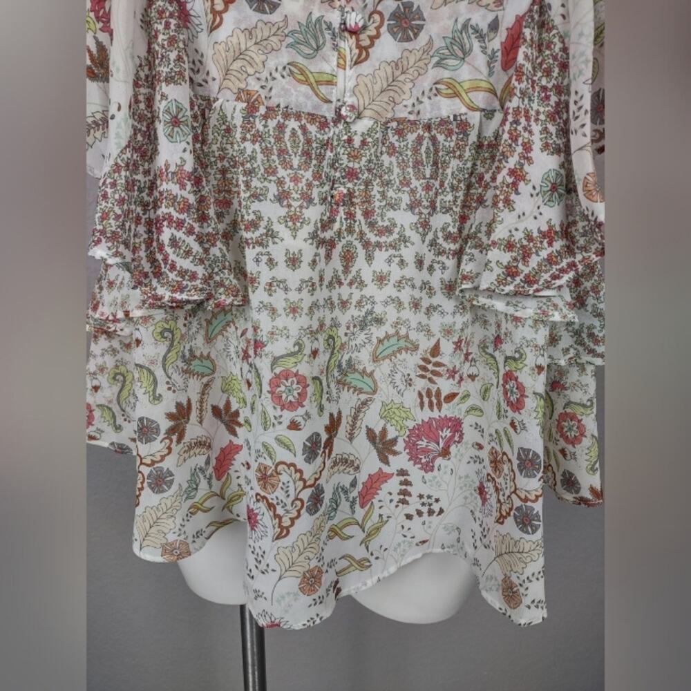 Matilda Jane Fly By Floral Cascading Ruffle Top Size XS - Picture 11 of 14